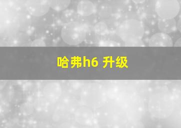 哈弗h6 升级